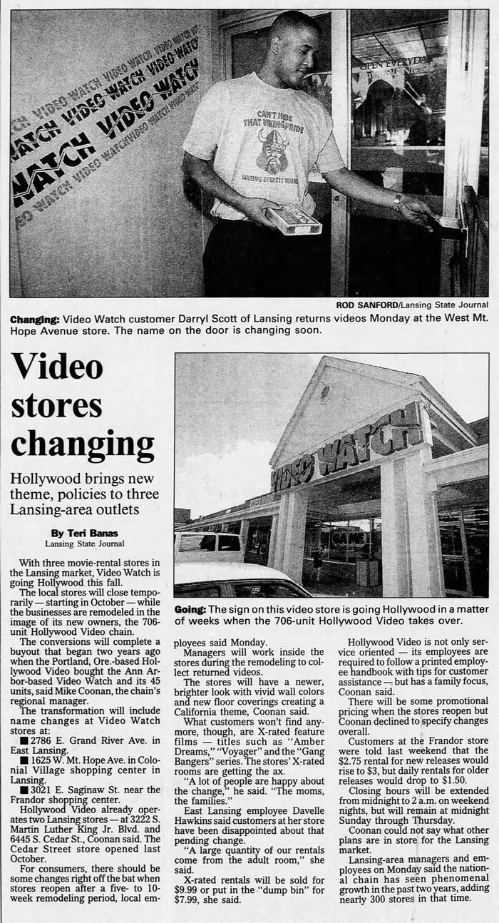 Hollywood Video - Aug 1997 Article